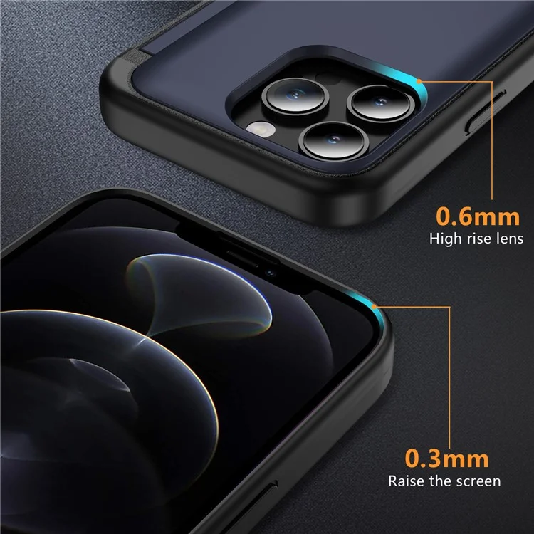 For iPhone 12 Pro 6.1 inch / 12 6.1 inch Cell Phone Case Flip Kickstand TPU+PC Cover - Sapphire