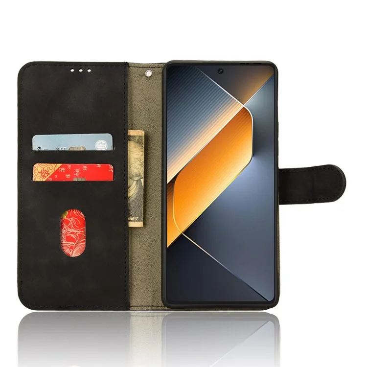 For TECNO Pova 6 Pro 5G Case Skin-Touch Texture Foldable Stand Phone Cover - Black