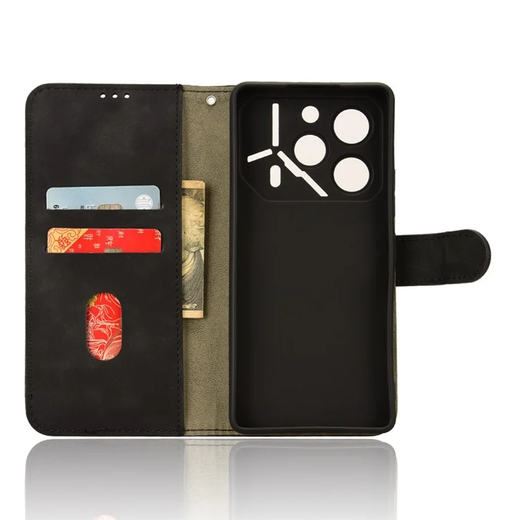 For TECNO Pova 6 Pro 5G Case Skin-Touch Texture Foldable Stand Phone Cover - Black