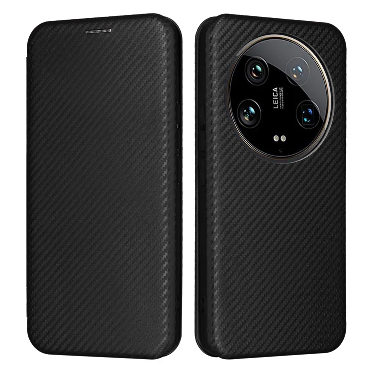 Чехол для Xiaomi 14 Ultra из искусственной кожи с магнитным закрытием и держателем для карт - черный