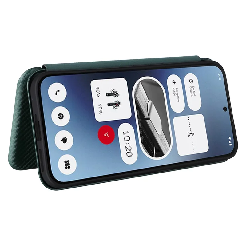 For Nothing Phone (2a) Plus / Phone (2a) Case Carbon Fiber Texture PU Leather Magnetic Closure Phone Cover - Green