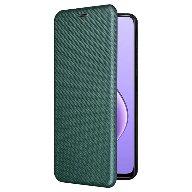 For Realme 12 5G / 12x 5G Case Card Slots Carbon Fiber Texture Phone Cover - Green