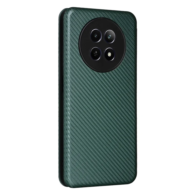 For Realme 12 5G / 12x 5G Case Card Slots Carbon Fiber Texture Phone Cover - Green