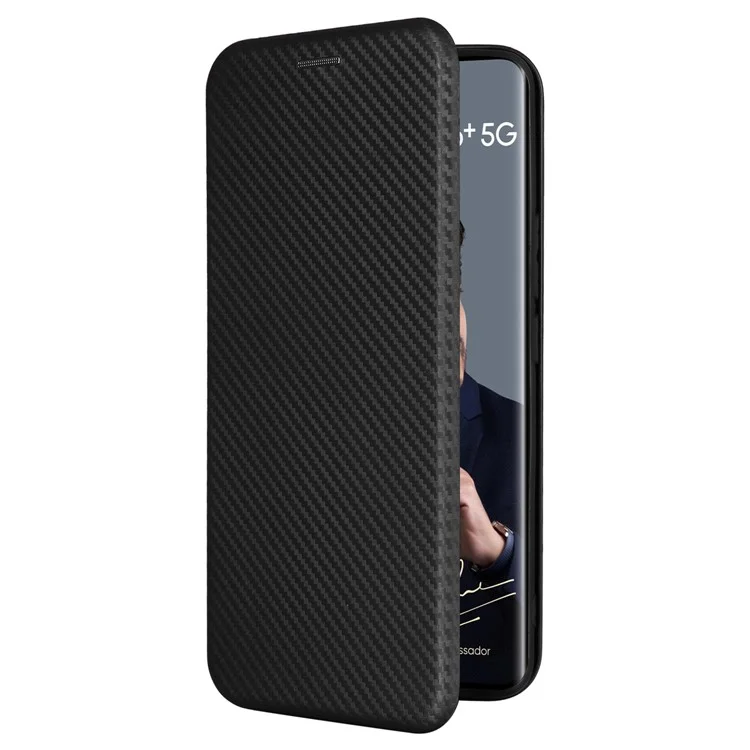 Para Realme 12 Pro 5G / 12 Pro+ 5G Case Card Slots Leather Phone Cover Carbon Fiber Texture - Black