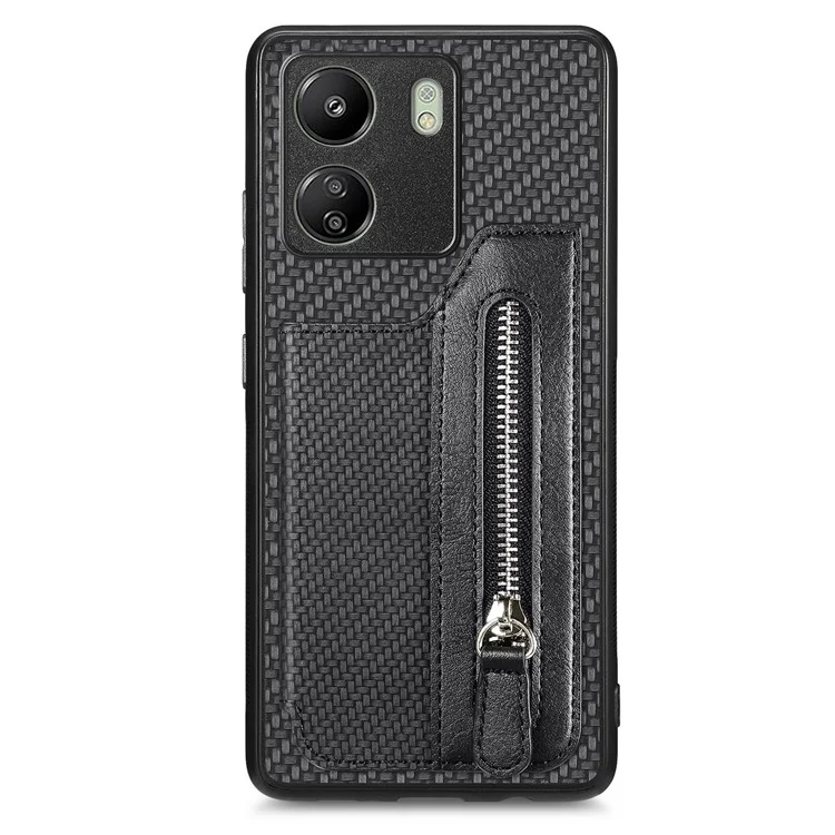 C1-04 для Xiaomi Redmi 13C 4G / 13C 5G / 13R 5G / Poco M6 5G / Poco C65 4G Чехол-книжка для телефона с подставкой PU+PC+TPU - черный