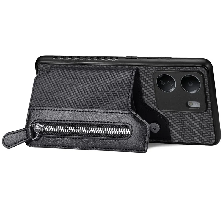 C1-04 для Xiaomi Redmi 13C 4G / 13C 5G / 13R 5G / Poco M6 5G / Poco C65 4G Чехол-книжка для телефона с подставкой PU+PC+TPU - черный
