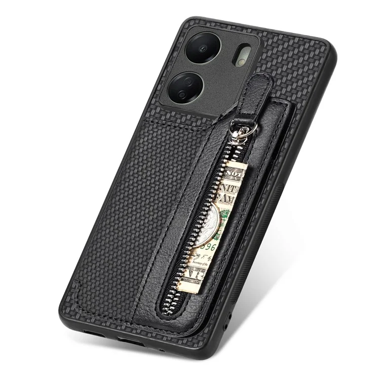 C1-04 для Xiaomi Redmi 13C 4G / 13C 5G / 13R 5G / Poco M6 5G / Poco C65 4G Чехол-книжка для телефона с подставкой PU+PC+TPU - черный