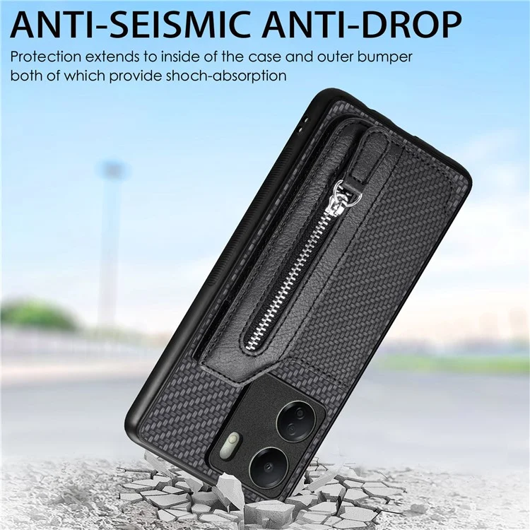 C1-04 для Xiaomi Redmi 13C 4G / 13C 5G / 13R 5G / Poco M6 5G / Poco C65 4G Чехол-книжка для телефона с подставкой PU+PC+TPU - черный