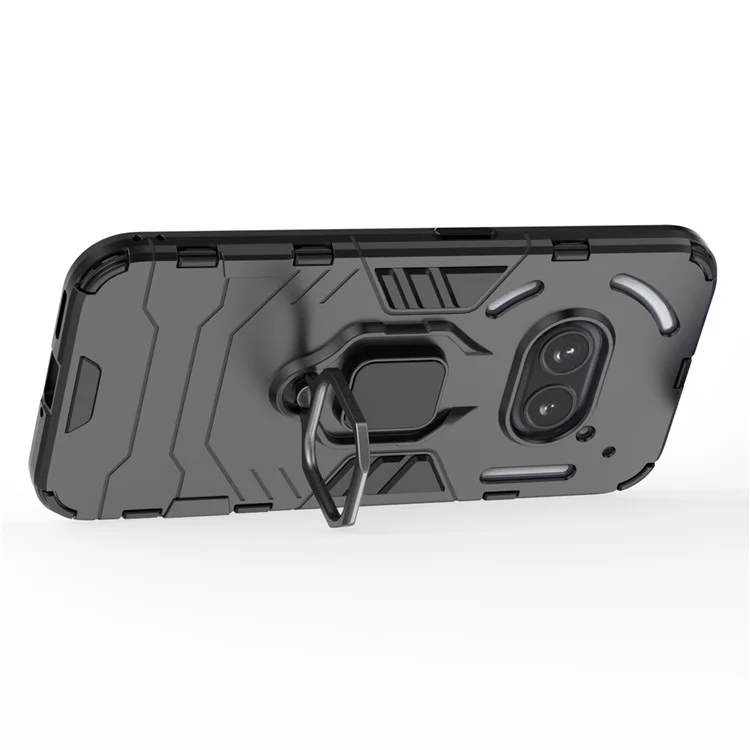 For Nothing Phone (2a) Plus / Phone (2a) Case PC+TPU Drop-Resistant Kickstand Cell Phone Shell - Black