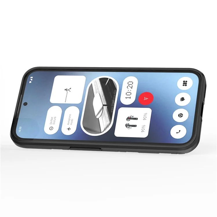 For Nothing Phone (2a) Plus / Phone (2a) Case PC+TPU Drop-Resistant Kickstand Cell Phone Shell - Black