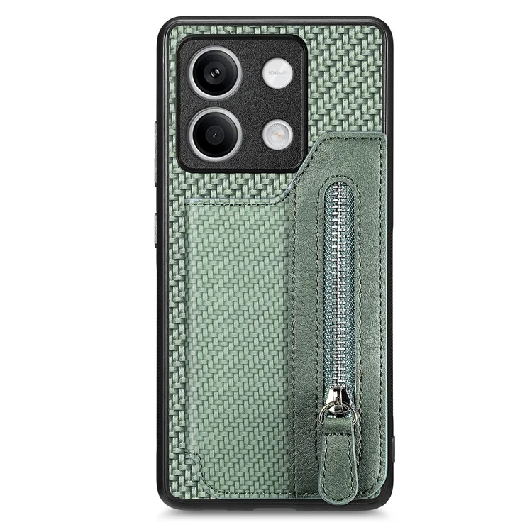 C1-04 For Xiaomi Redmi Note 13 5G Case Leather+PC+TPU Zipper Wallet Phone Cover - Green