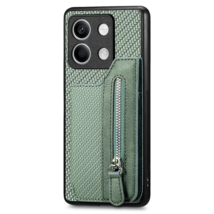 C1-04 For Xiaomi Redmi Note 13 5G Case Leather+PC+TPU Zipper Wallet Phone Cover - Green