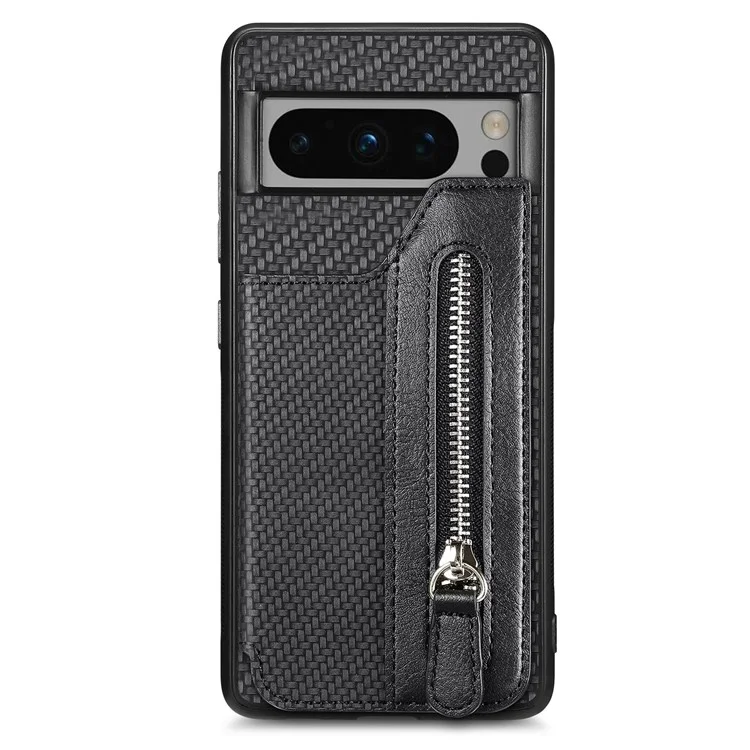 C1-04 For Google Pixel 8 Pro Phone Case Kickstand PU+PC+TPU Wallet Phone Cover - Black