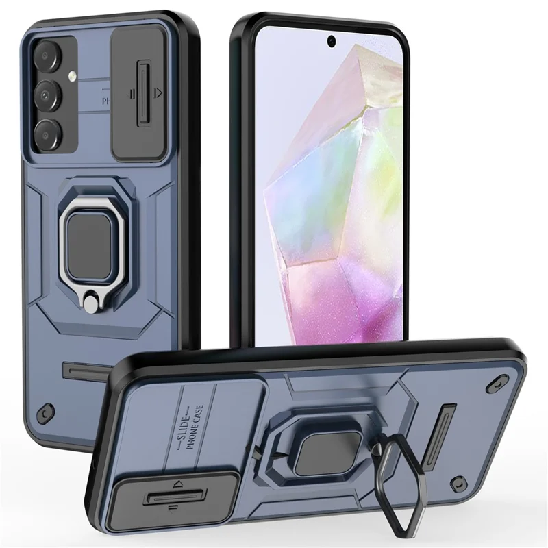 Per Samsung Galaxy A15 4G / A15 5G Custodia protettiva Slide Lens Cover PC+TPU Phone Shell - Blu