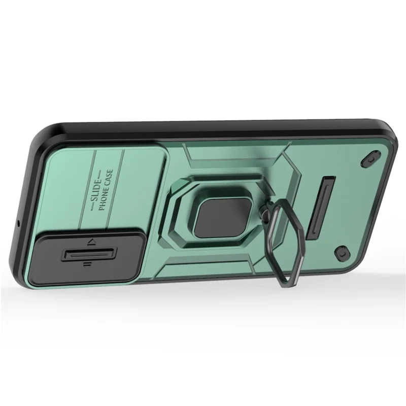 Per Samsung Galaxy A15 4G / A15 5G Custodia Protettiva Slide Lens Cover PC+TPU Phone Shell - Verde