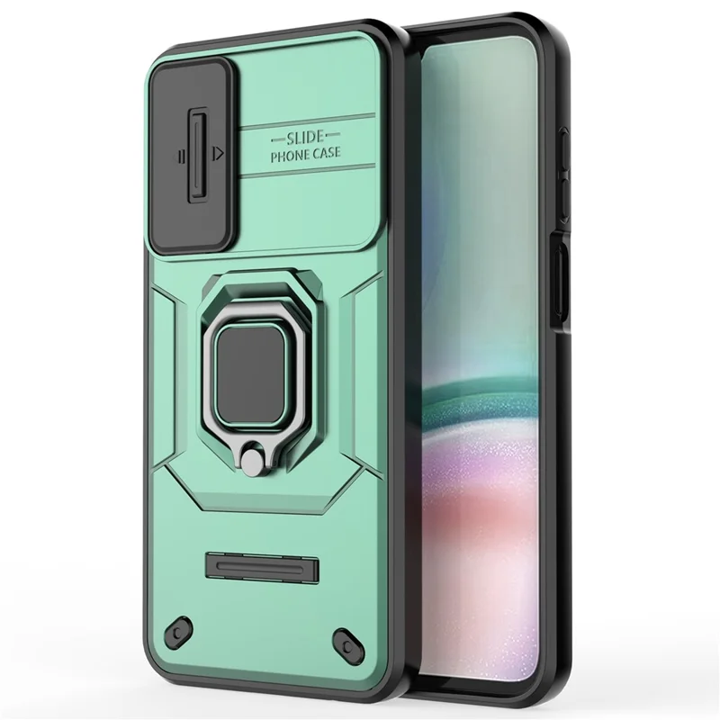 Per Samsung Galaxy A15 4G / A15 5G Custodia Protettiva Slide Lens Cover PC+TPU Phone Shell - Verde