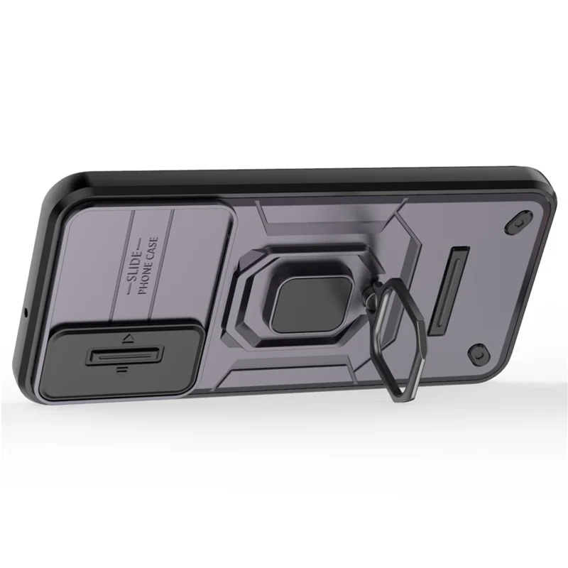 Pour Samsung Galaxy A15 4G / A15 5G Étui de protection avec couvercle d'objectif coulissant PC+TPU Coque de téléphone - Violet