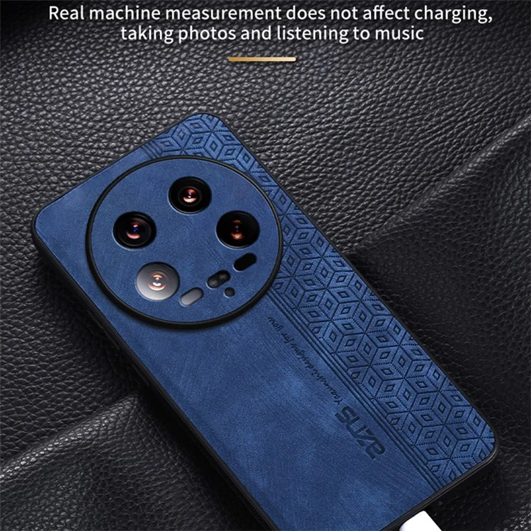 AZNS For Xiaomi 14 Ultra Case Pattern Leather+TPU Drop Protection Phone Cover - Brown