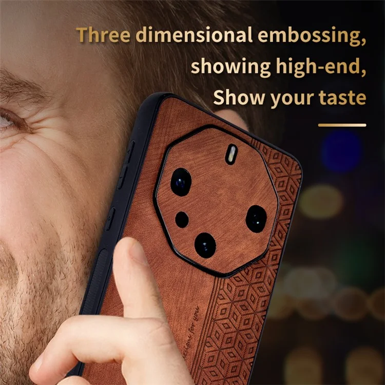 AZNS Para Huawei Mate 60 RS Ultimate Funda de Teléfono Móvil de Cuero+TPU con Patrón Estampado - Marrón