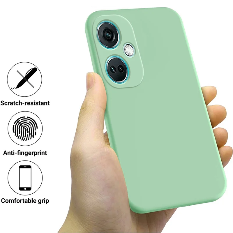 For Oppo K11 5G Case Liquid Silicone Protective Phone Cover with Wrist Strap - Green