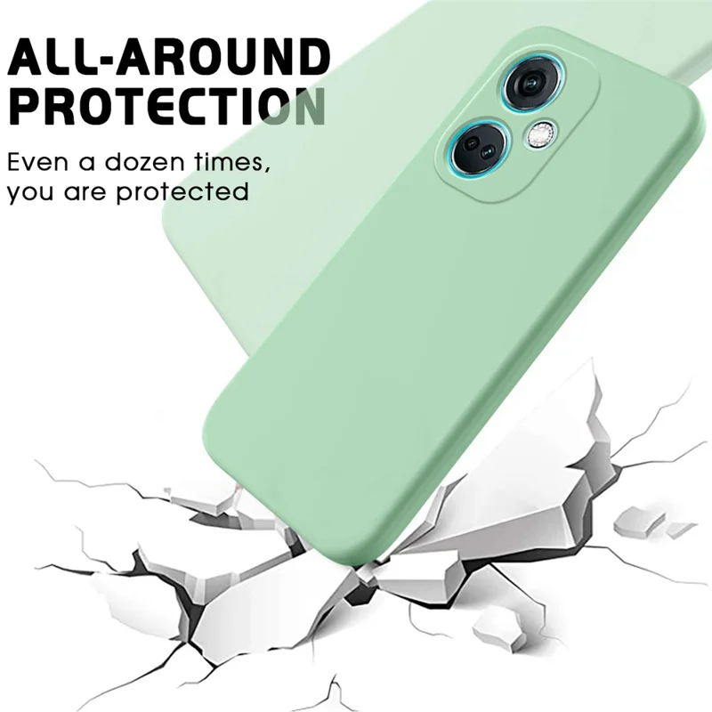 For Oppo K11 5G Case Liquid Silicone Protective Phone Cover with Wrist Strap - Green