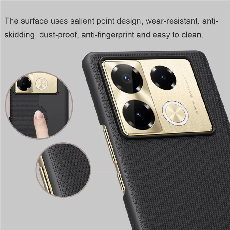 NILLKIN Frosted Shield für Infinix Note 40 Pro 5G / Note 40 Pro+ Hülle, matte PC-Handyhülle - Schwarz