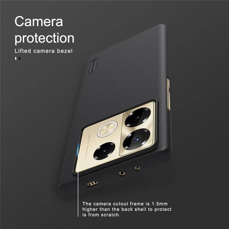NILLKIN Frosted Shield für Infinix Note 40 Pro 5G / Note 40 Pro+ Hülle, matte PC-Handyhülle - Schwarz