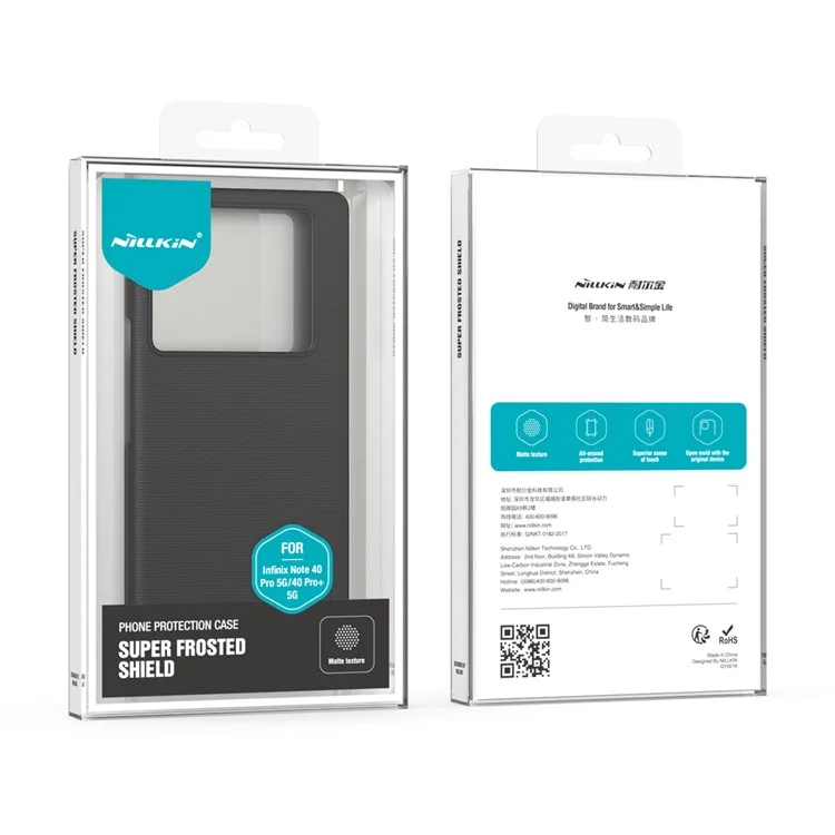 NILLKIN Frosted Shield für Infinix Note 40 Pro 5G / Note 40 Pro+ Hülle, matte PC-Handyhülle - Schwarz