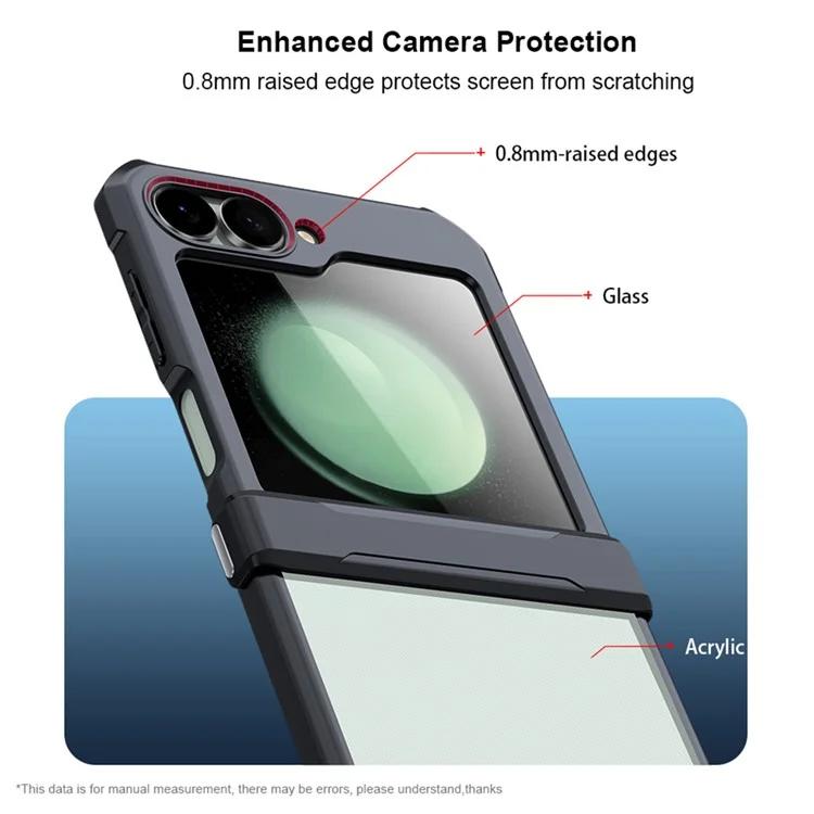 XUNDD For Samsung Galaxy Z Flip7 FE 5G / Z Flip6 5G Case TPU Frame Acrylic Phone Cover Built-In Tempered Glass Film