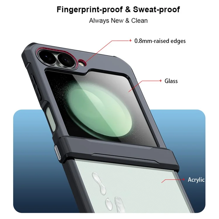 XUNDD For Samsung Galaxy Z Flip7 FE 5G / Z Flip6 5G Case TPU Frame Acrylic Phone Cover Built-In Tempered Glass Film
