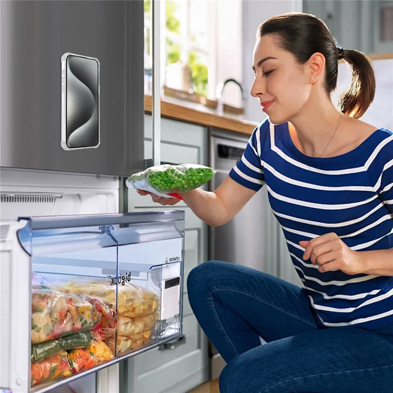 For iPhone 13 Pro 6.1 inch Magnetic Case PC+TPU 360 Degree Rotation Kickstand Phone Cover - Transparent