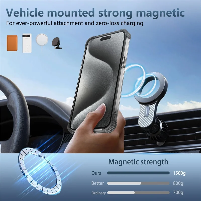 For iPhone 15 Pro Kickstand Case Anti-Drop TPU+PC Slim Phone Cover - Transparent Black