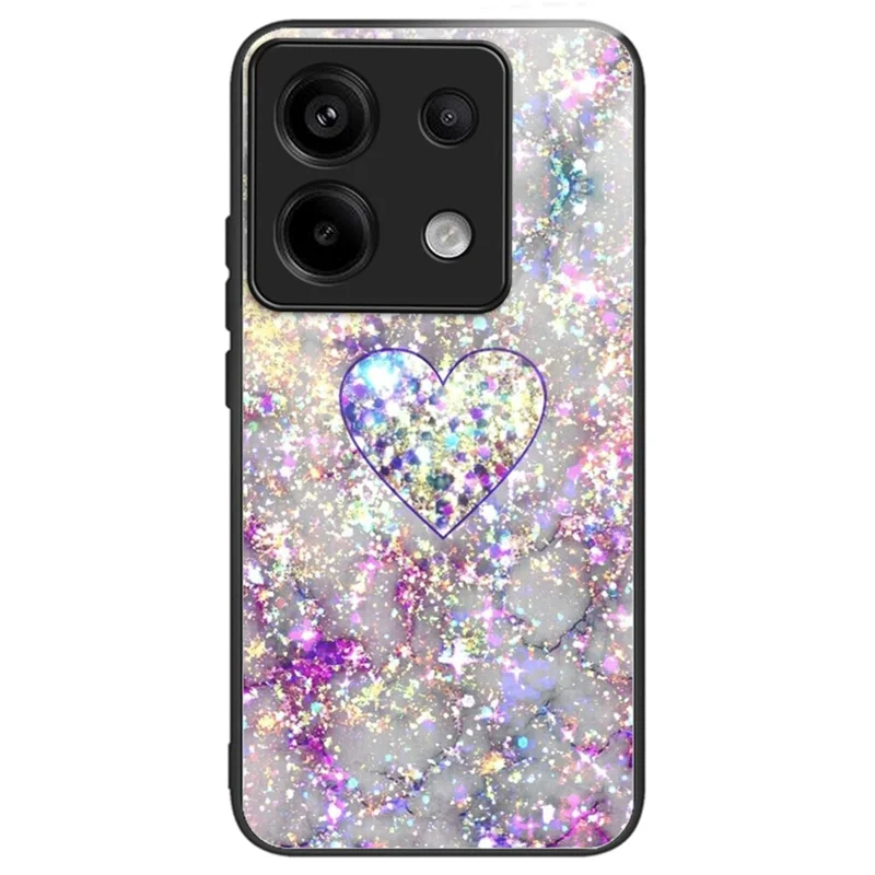 For Xiaomi Redmi Note 13 Pro 5G / Poco X6 5G Case Mønstertryk Hærdet Glas TPU Telefonbeskyttelse - Style C