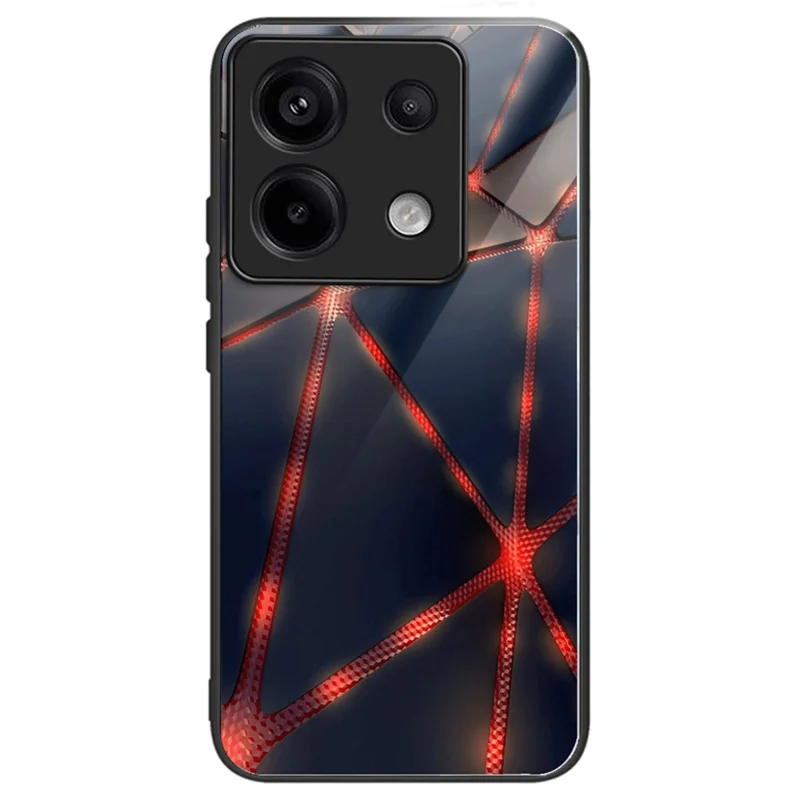 For Xiaomi Redmi Note 13 Pro 5G / Poco X6 5G Case Pattern Printing Tempered Glass TPU Phone Cover - Style D