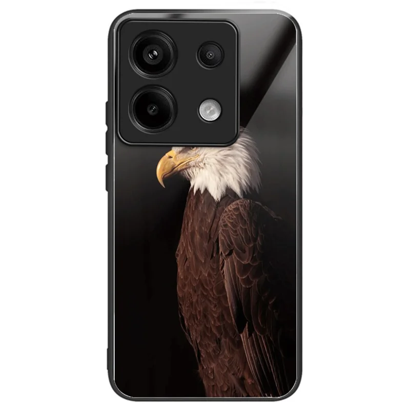 For Xiaomi Redmi Note 13 Pro 5G / Poco X6 5G Case Pattern Printing Tempered Glass TPU Phone Cover - Style E