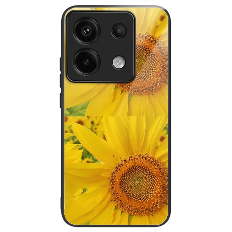For Xiaomi Redmi Note 13 Pro 5G / Poco X6 5G Case Pattern Printing Tempered Glass TPU Phone Cover - Style F