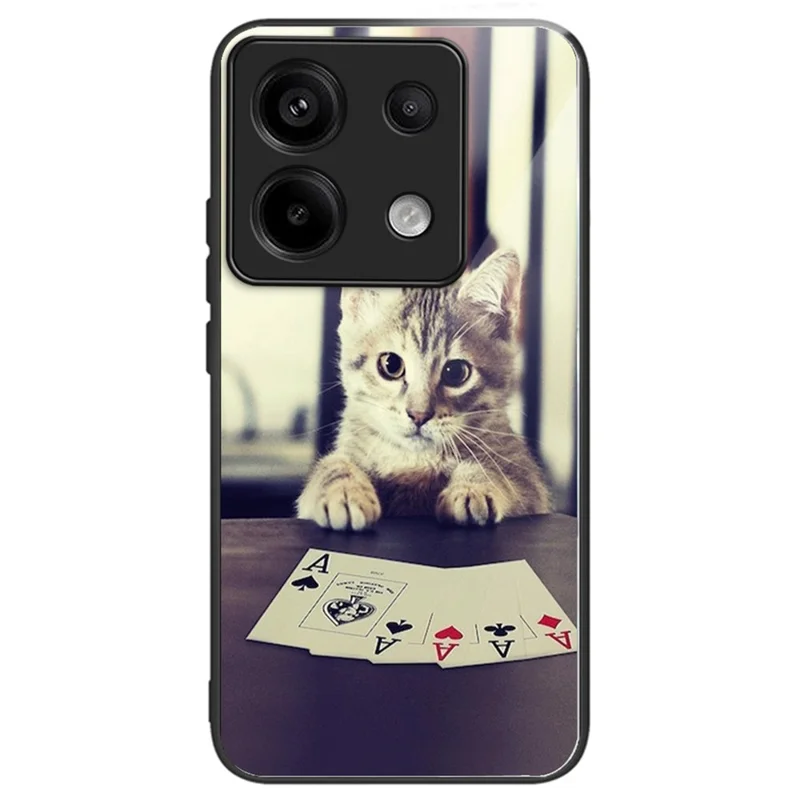 For Xiaomi Redmi Note 13 Pro 5G / Poco X6 5G Case Pattern Printing Tempered Glass TPU Phone Cover - Style G