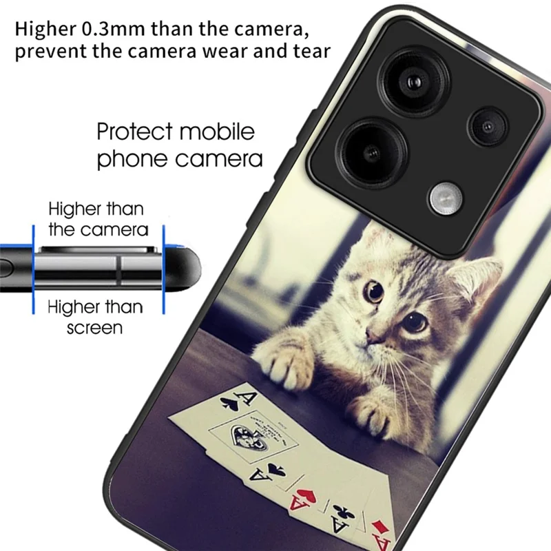 For Xiaomi Redmi Note 13 Pro 5G / Poco X6 5G Case Pattern Printing Tempered Glass TPU Phone Cover - Style G