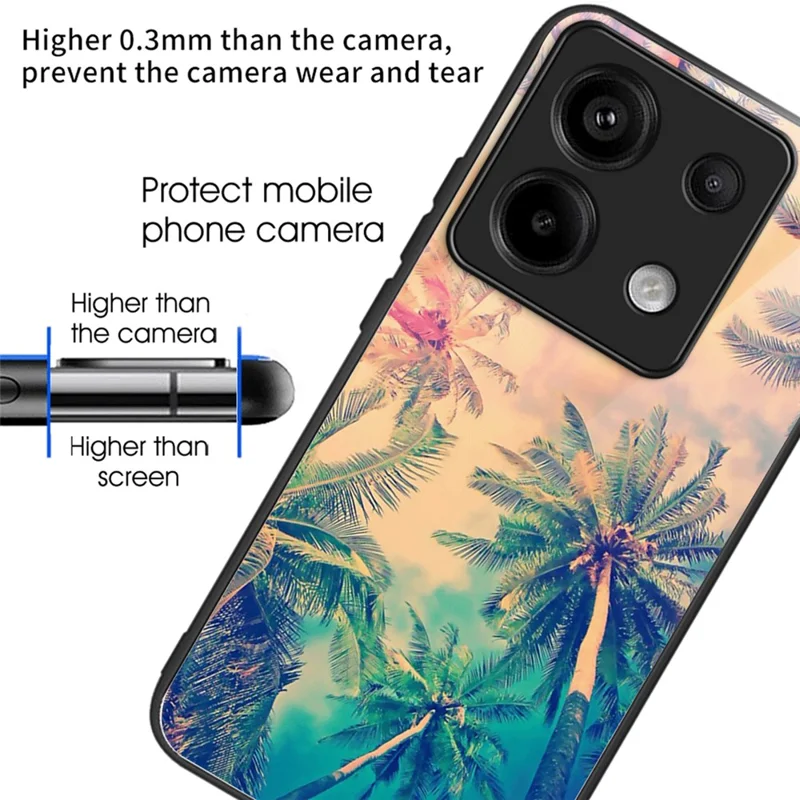 Для Xiaomi Redmi Note 13 Pro 5G / Poco X6 5G Чехол с узором из закаленного стекла TPU - Стиль H
