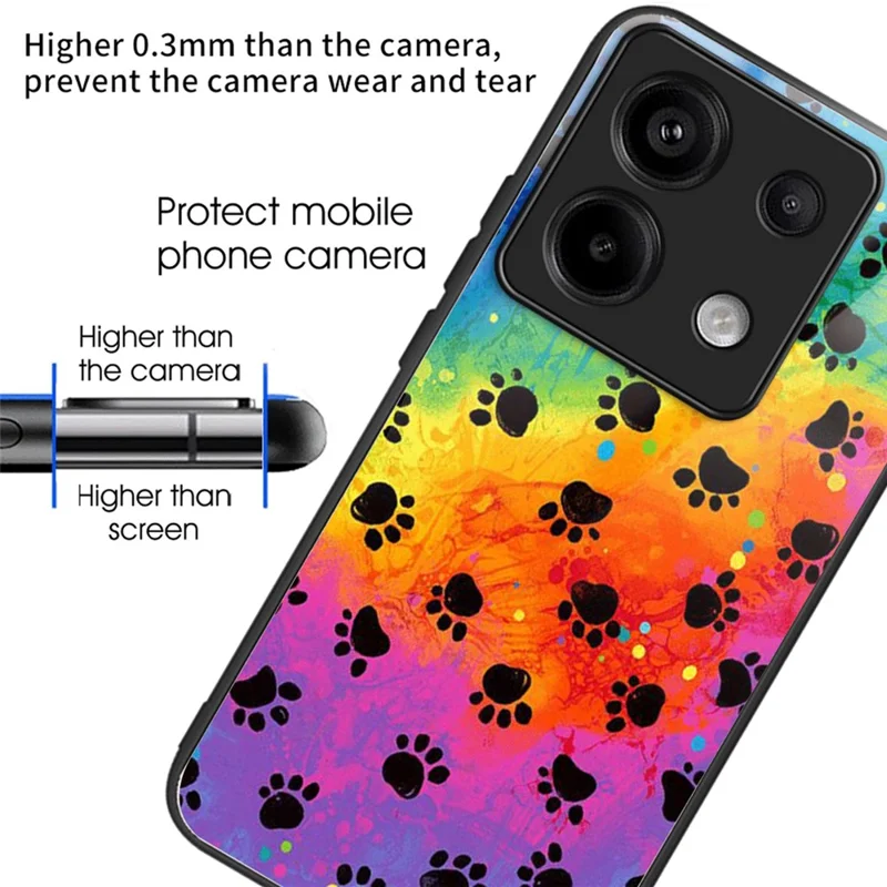For Xiaomi Redmi Note 13 Pro 5G / Poco X6 5G Case Pattern Printing Tempered Glass TPU Phone Cover - Style I