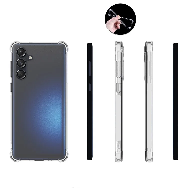 Funda para teléfono Samsung Galaxy M55 5G / C55 5G / F55 5G, cubierta TPU transparente de cuatro esquinas con bolsa de aire HD