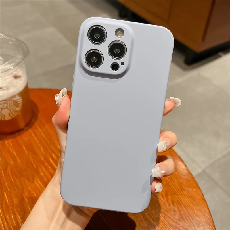 For iPhone 14 Pro Case Skin-touch Rubberized Anti-fingerprint Hard PC Phone Back Cover - Grey