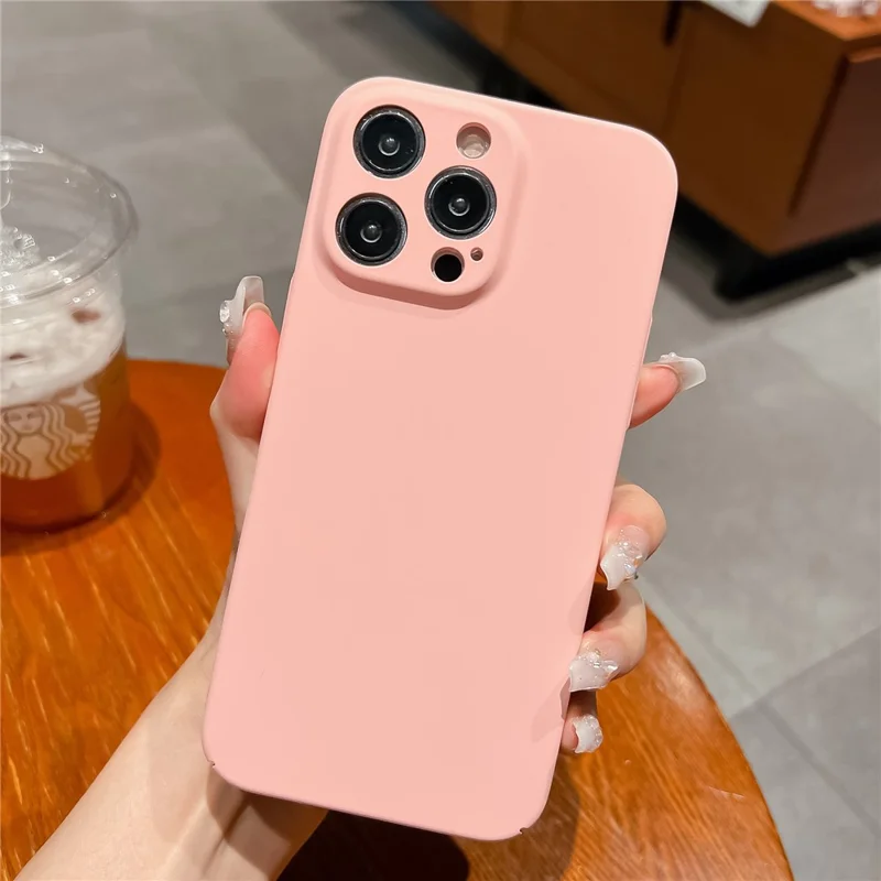 For iPhone 15 Pro Case Skin-touch Rubberized Anti-scratch Hard PC Phone Cover - Pink