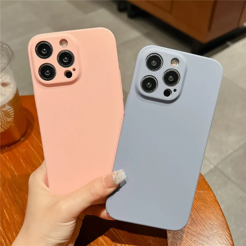 For iPhone 15 Pro Case Skin-touch Rubberized Anti-scratch Hard PC Phone Cover - Pink