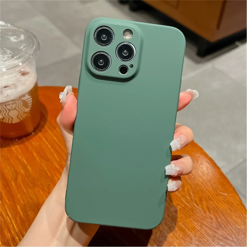 For iPhone 15 Pro Case Skin-touch Rubberized Anti-scratch Hard PC Phone Cover - Green