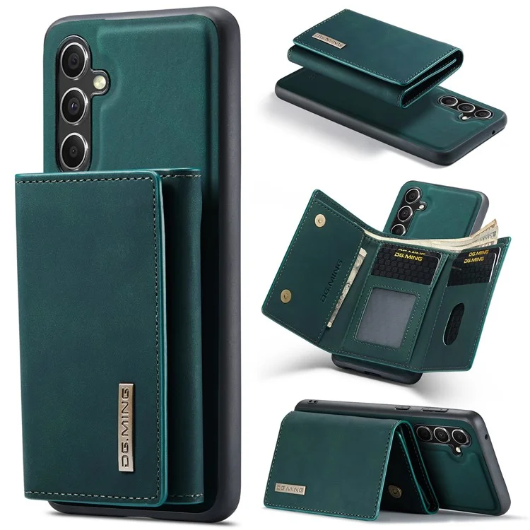 Étui DG.MING M1 Series pour Samsung Galaxy A55 5G Couverture arrière en cuir amovible magnétique - Vert