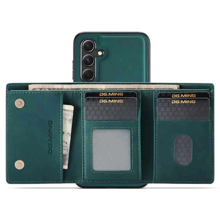Étui DG.MING M1 Series pour Samsung Galaxy A55 5G Couverture arrière en cuir amovible magnétique - Vert