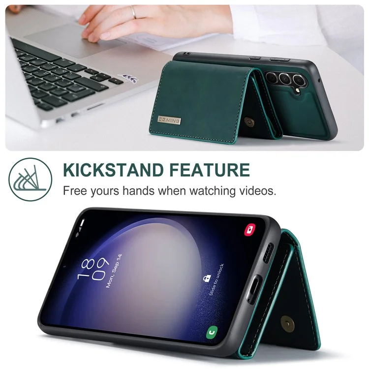 Étui DG.MING M1 Series pour Samsung Galaxy A55 5G Couverture arrière en cuir amovible magnétique - Vert