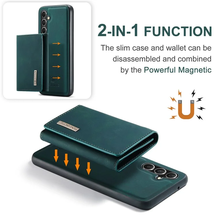 Étui DG.MING M1 Series pour Samsung Galaxy A55 5G Couverture arrière en cuir amovible magnétique - Vert