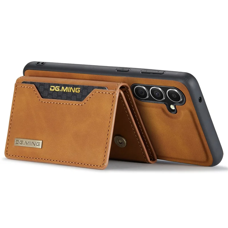 DG.MING M2 Series for Samsung Galaxy A35 5G Kickstand Case Detachable Magnetic Wallet Phone Cover - Brown